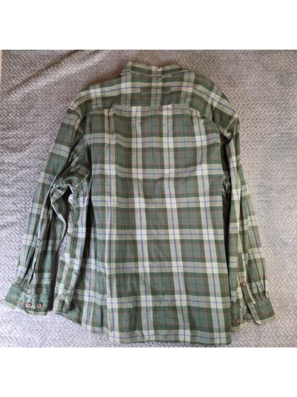 Duluth Trading Co Mens 3XL Green Plaid Button-Front Shirt 100% Cotton Dual Chest - Picture 8 of 9